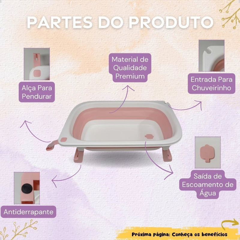 Banheira Portátil Dobrável para bebês - Tullipa Shop