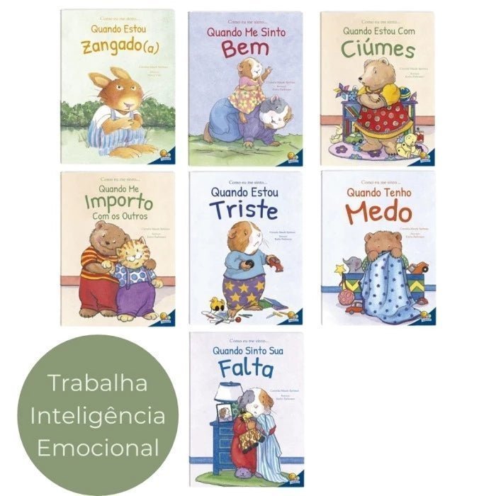 Coleção Inteligência Emocional com 7 livros, Idade 3+. Como me sinto! - Tullipa Shop